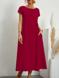 Fongt Solid Color Sleeveless Loose Cotton Into Pocket