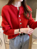 New 2022 Fashionable Elegant Cardigans Vintage Wild Oversized Women's Autumn Winter Sweaters Knitwear Tops