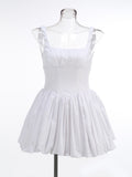 New Women's Sexy Sling Dress Skirt Short Dress Temperament Thin Folds Poneng Skirt Dress Dress Dress Dress