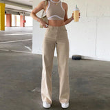 High Waist Slim Jeans Bell Bottoms-Outfit