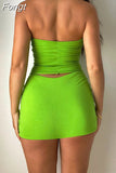 Summer Women Sexy Y2K Outfits 2 Piece Sets Lace Up Sleeveless Backless Halter Crop Top High Waist Shorts Suits