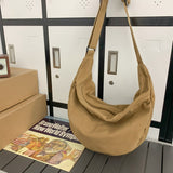 Vintage Wash Large Canvas Shoulder Bag-Outfit