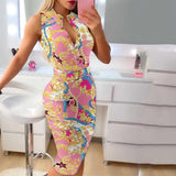 Button Sleeveless Belt Casual Midi