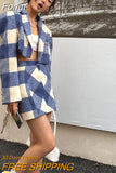 Winter Plaid Vintage Tweed Two Piece Set Korea Women Single-Breasted Woolen Short Jacket Coat + Mini Skirt 2 Piece