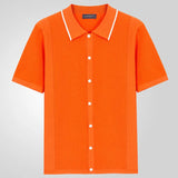 Fongt Men's Spring And Summer New Knits Solid Color Leisure Business POLO Shirt Men's