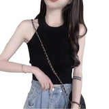 Fongt Thin Slingless Sleeveless Vest Woman Playing The Bottom Of The Hot Girl Hanging Neck Short On The Top Of The