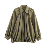 Fongt Explosion Women's Loose-Fitting Fashion Long-Sleeved Collar Bomber Jacket Jacket