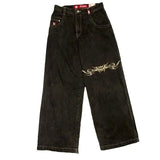Baggy Jeans Street Hip-Hop Rock Pattern Harajuku Wide-Legged Straight-Leg Pants-Outfit
