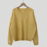 V-Neck Pullover Dark Academia Sweater-Outfit