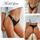 Thong V Waist Design G-String Women's Panties Cotton Panties Female Underpants Solid Pantys Intimates Lingerie