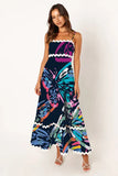 Fongt Summer New Solid Color Lace Stitching With Elegant Strapless Oversized Hem Dress-88106-Outfit