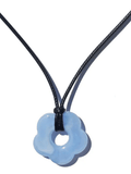 Hollow Out Flower Pendant Rope Necklace-Outfit