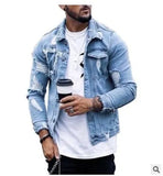 Fongt And Autumn 2023 New Clip Men's Cowboy Coat Hole Irregular Wash Jacket Men's Men's