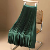 Fongt Organ Folding Long High-Waisted 100-Fold Skirt Over The Knee-Length Women's 2025 Thin Commuting