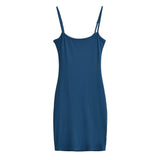 Trend Women's Solid Color Flat Thread Suspender Dress Summer New Elastic Bag Hip Skirt Short Skirt-Outfit