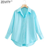 2021 Women Simply Solid Colors Breasted Poplin Shirts Office Lady Long Sleeve Slim Blouse Roupas Chic Chemise Tops