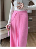 Fuzzy Wide-Leg Drawstring Sweat Pants-Outfit