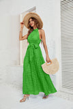 Fongt Women's Summer New Hot Selling Hanging Neck Lotus Leaf Side Long Dress