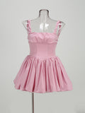 New Women's Sexy Sling Dress Skirt Short Dress Temperament Thin Folds Poneng Skirt Dress Dress Dress Dress