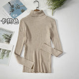 Fongt Sweater Woman With Bottom Shirt Autumn And Winter New Long Sleeves To Keep Warm Body Solid Color Knitted