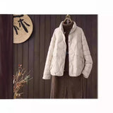 Autumn Winter New Style Art Fan Li Collar Leisure Spring And Autumn Light Short Down Jacket Female Joker Show Thin Short Coat-Outfit