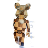 Women's Casual Suits Bear Print O-Neck Short Sleeve Diamond T-Shirt + Checkerboard Elastic Waist Trousers 2 Piece Pants Set