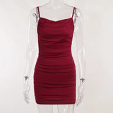 Fongt Knitted Sexy Bareback Sling Dress 2024 Summer Women's Fashion