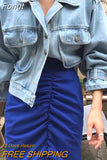 Jackets Women Top 2023 Sexy Puff Long Sleeve Y2k Clothes Cropped Jacket Streetwear Women's Denim