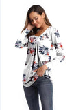 Tops And Blouses O-neck Print Casual Long Sleeve Boho Clothing Women Plus Size Fashions Floral Blouse