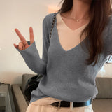 V Holiday Two Colored Age-Reducing Sweaters A New Long-Sleeved Sweater For Women In Autumn And