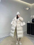 Winter Korean Style Women's Duck Down Coat Oversized Puffer Jacket Female Thick Long Parkas Female Windproof Warm