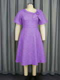Fongt New Rose Clip Dress Commuter Three-Dimensional Flower A Dress Dress