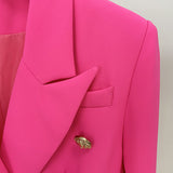 Fongt 2025 Star Fashion Metal Lion Head Buckle Double Buckle Blazer Phosphor