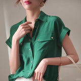 Women Solid Elegant Office Ladies Chic Ins Summer Single Breasted All-match Hot Sale S-3XL Trendy Young New Style