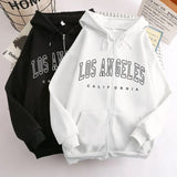 Fongt New Zipper Hoodie Los Angeles California Coat Top