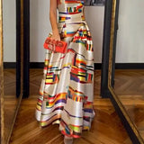 Fongt New Fall 2023 Fashion Casual Print Waist Slim Sleeveless Dress-Outfit