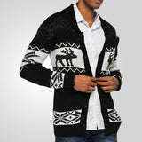 Fongt And Winter Men's Christmas Knitwear Button Open Shirt Sweater Jacket