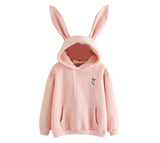 Cute Bunny Printed Girl Hoodie Casual Long Sleeve Sweatshirt Pullover Ears Plus Size Top Sweatershirt Hot