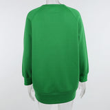 Long Sleeve Warm Sweatshirts Green Long Hoodies