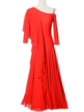 2024 Summer Modern Dance Dress New Custom Oblique Shoulder Floating Sleeve Ballroom Competition Waltz Dresses TH2796-Outfit