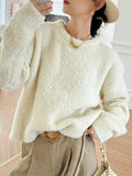 Fongt And Winter New Jacket Sweater Women Thick Lazy Style French Loose Collar Sweater Long-Sleeved Women's