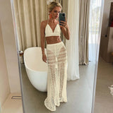 Solid Color Mesh Lace Split Swimsuit Female Three-Piece Set 2025 New Strap Sexy Three-Point