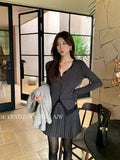 Fongt Xixi 2025 Autumn White Label New Temperament Lace V-Neck Wool Bottoming Shirt Women 89618
