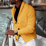 Fongt Fashion Autumn And Winter Men's Cardigan Pure Color Fashion Casual Slim Knit Cardigan Sweater