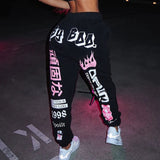 Printed Fashionable Elastic Waist Sports Harem