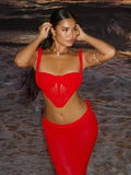 Fashion Holiday Style Skirt Set Hollow Sexy Two-Piece
