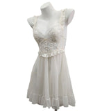 Fongt Private Room Pyjamas Female Lace Tethers Thin Transparent Beauty Fairy Seduction Pajamas Leaves Edge