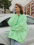 Loose Sweatshirt Street Solid Color Polar