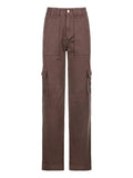 High Waist Plain Straight Leg Jeans-Outfit