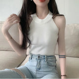 Fongt Thin Slingless Sleeveless Vest Woman Playing The Bottom Of The Hot Girl Hanging Neck Short On The Top Of The